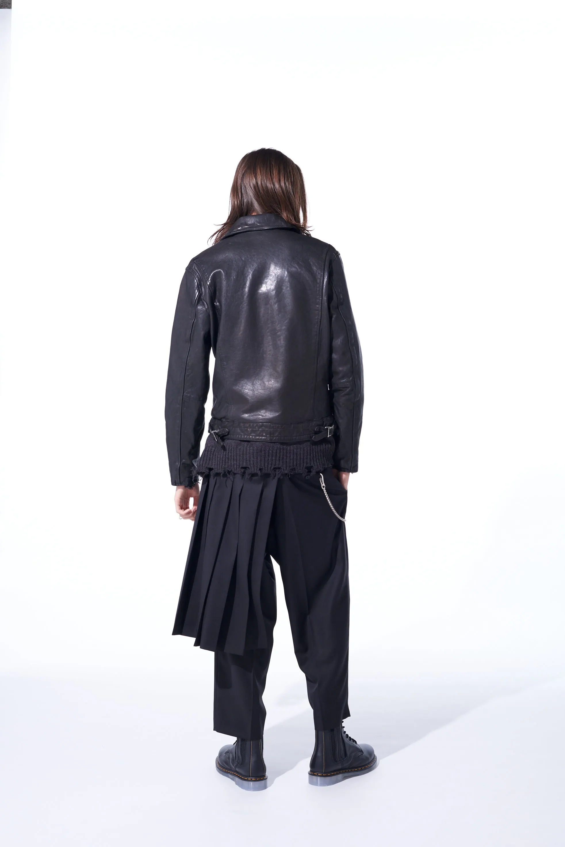 VEGETABLE TANNED AND WASHED SHEEP LEATHER DOUBLE RIDERS JACKET sold by Yohji Yamamoto product image thumbnail 3
