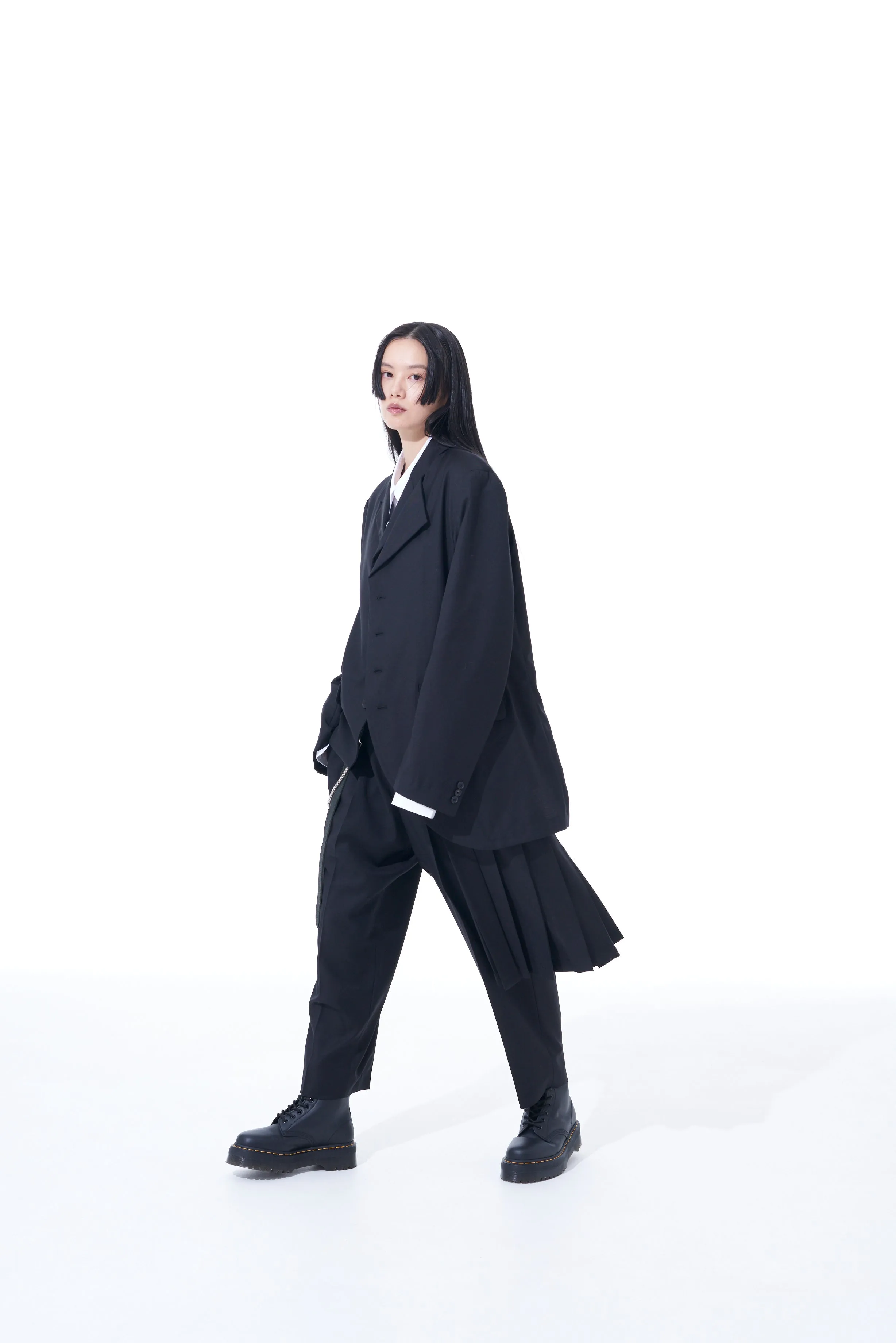 T/W GABARDINE LEFT SIDE PLEAT PANTS sold by Yohji Yamamoto product image thumbnail 4