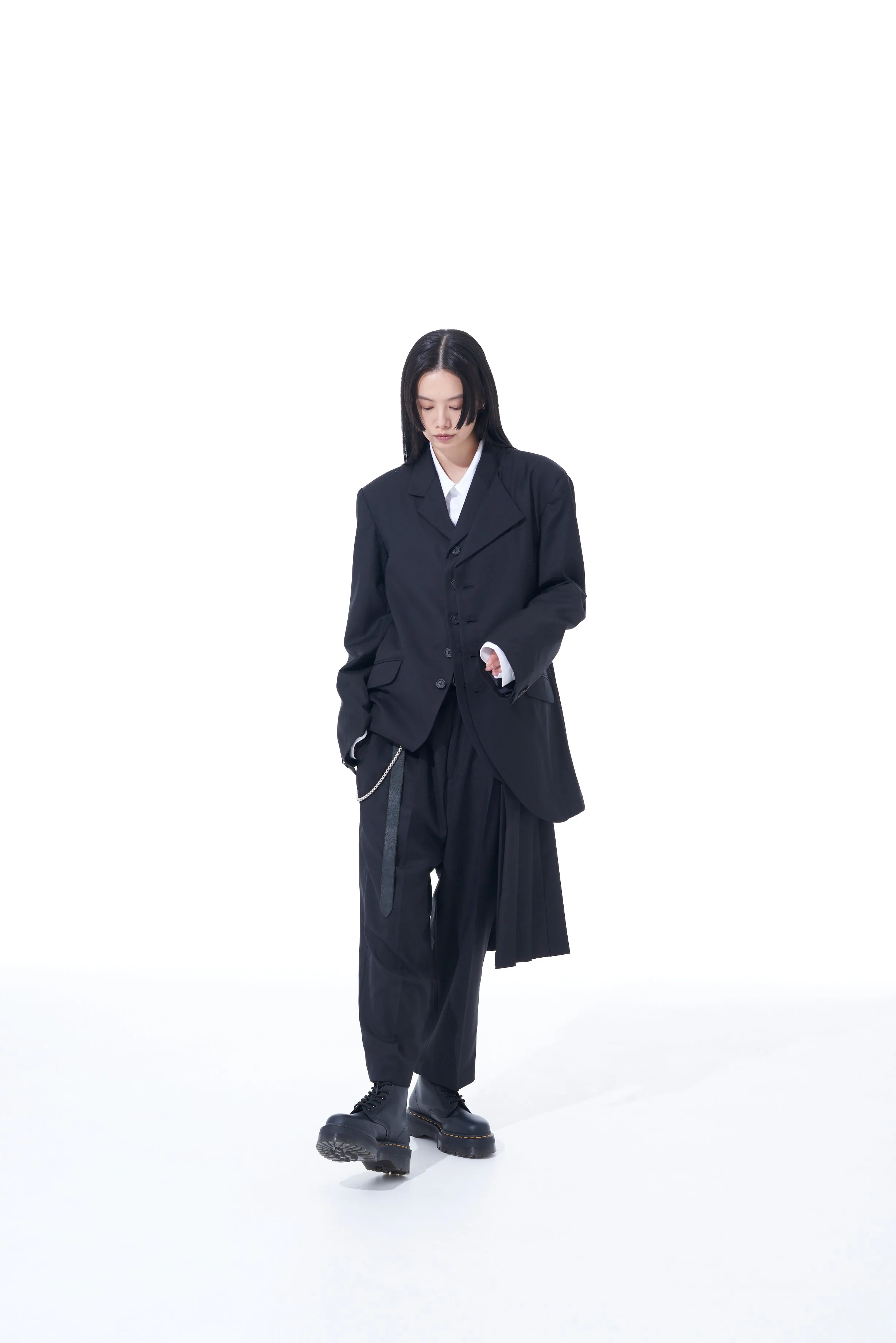 T/W GABARDINE LEFT SIDE PLEAT PANTS sold by Yohji Yamamoto product image thumbnail 3