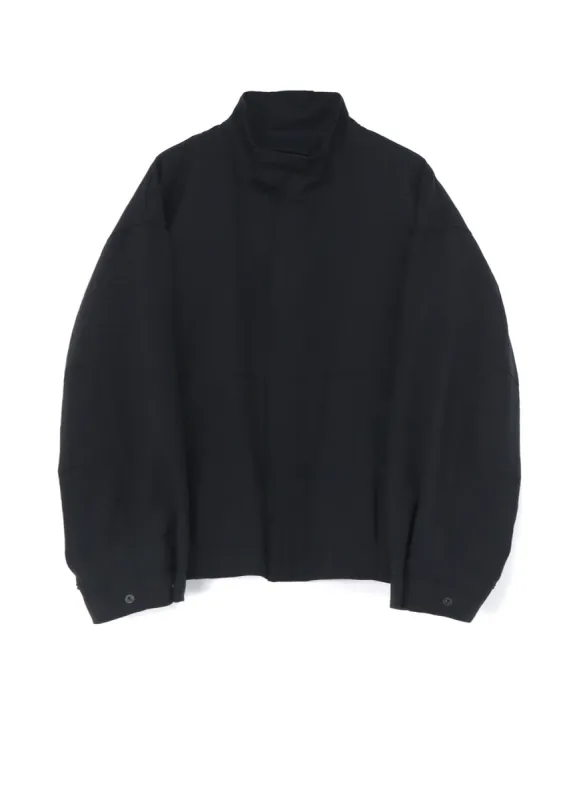 PE/STRETCH TWILL OVERSIZED STAND COLLAR BLOUSON WITH FUNCTIONAL LINING sold by Yohji Yamamoto