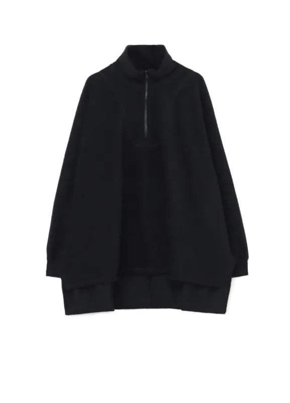 PE/W SLIVER JERSEY DOLMAN-SLEEVE HALF-ZIP PULLOVER sold by Yohji Yamamoto