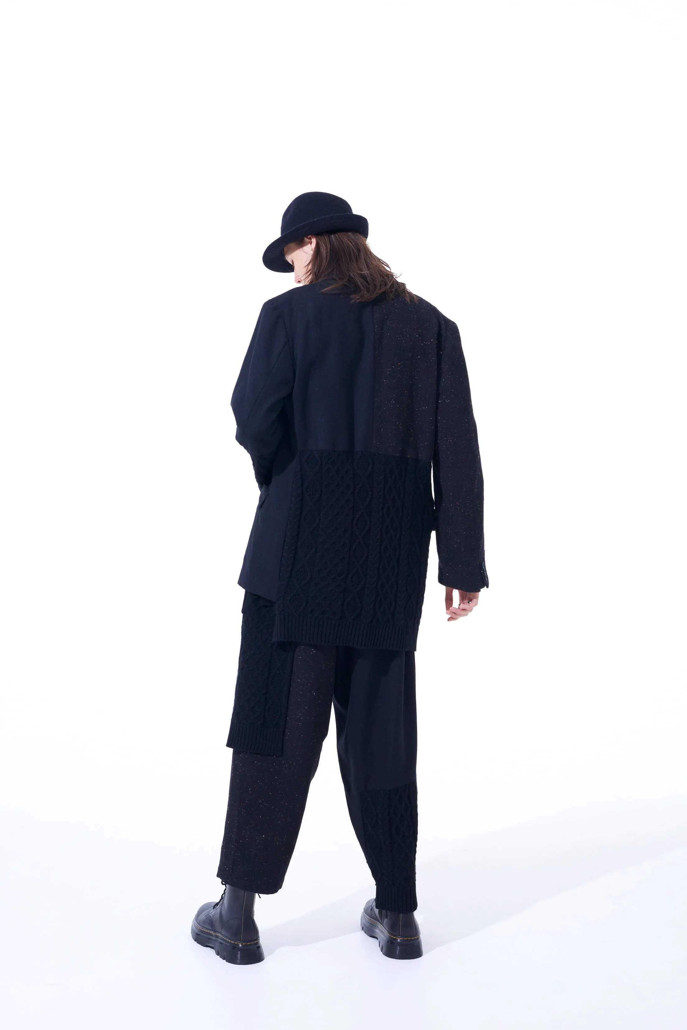 COLOR NEP CALZE + ETERMINE TWEED JACKET WITH KNIT SWITCHING DESIGN sold by Yohji Yamamoto product image thumbnail 4