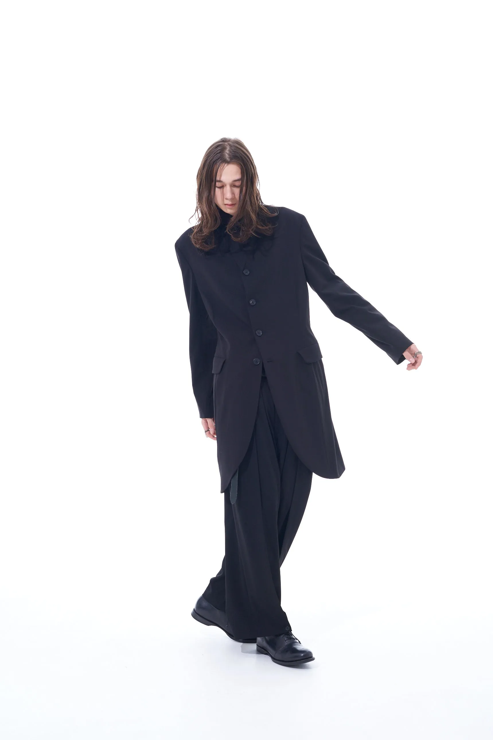 PE/RAYON GABARDINE STRETCH SHAWL COLLAR JACKET sold by Yohji Yamamoto product image thumbnail 5
