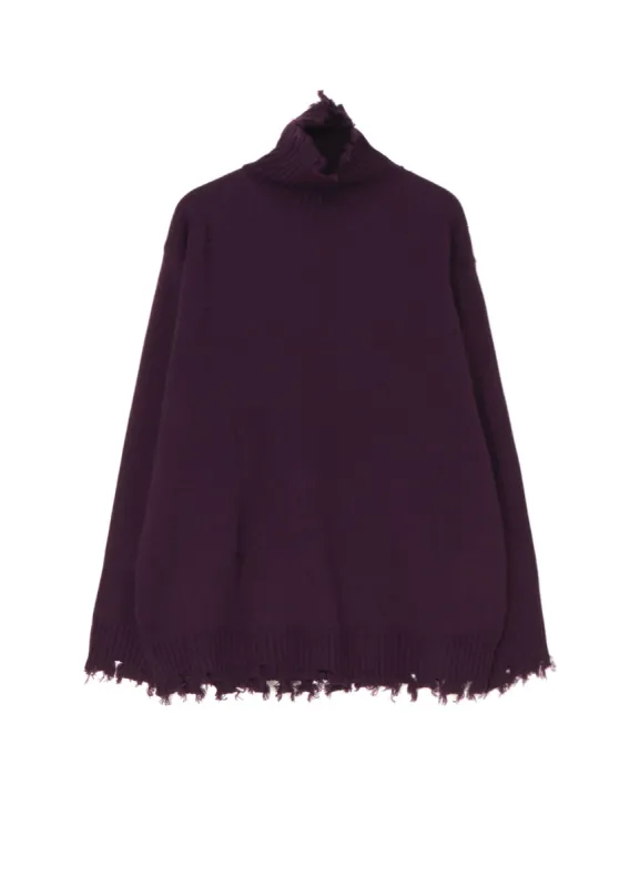 7G BULKY WOOL DAMAGE TURTLE PULLOVER sold by Yohji Yamamoto