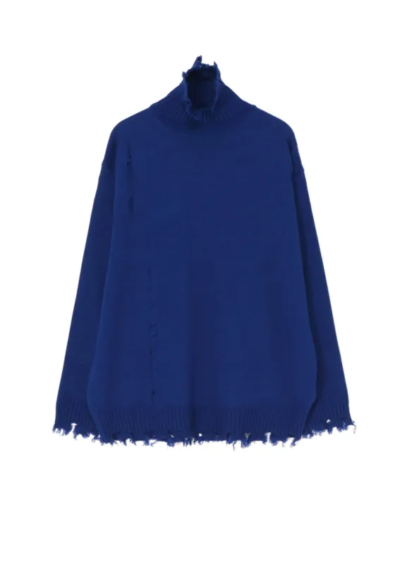 7G BULKY WOOL DAMAGE TURTLE PULLOVER sold by Yohji Yamamoto