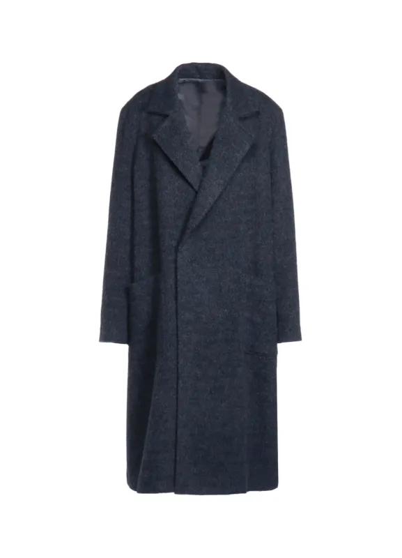ECO WOOL BEAVER DOUBLE-BREASTED SNAP BUTTON LONG COAT sold by Yohji Yamamoto