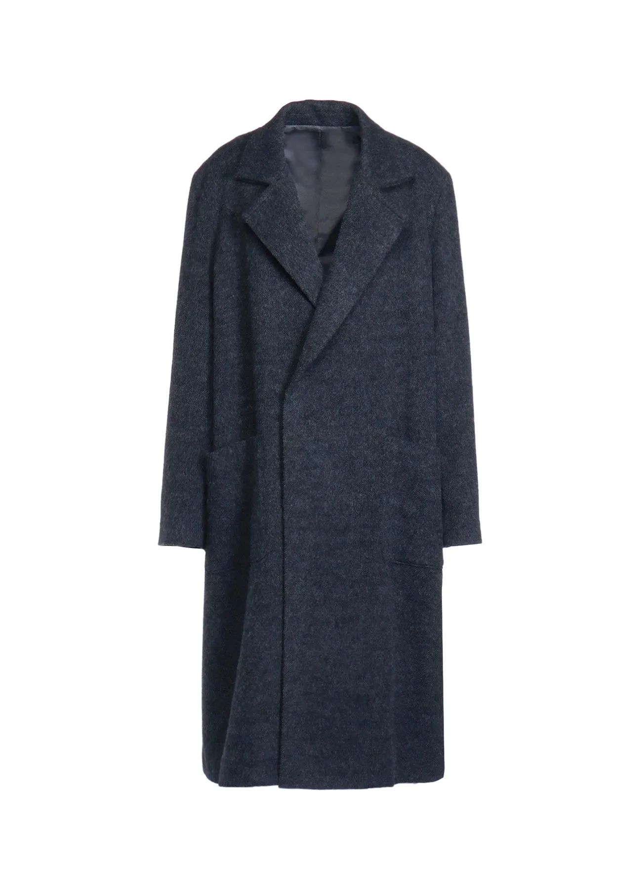 ECO WOOL BEAVER DOUBLE-BREASTED SNAP BUTTON LONG COAT sold by Yohji Yamamoto