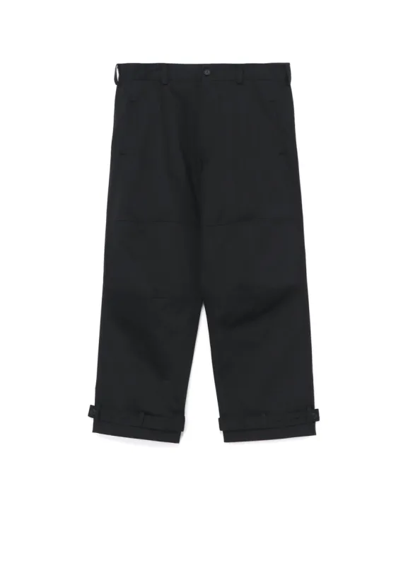 PE/COTTON TWILL KNEE-PADS STITCH DESIGN PANTS WITH BELTED HEMS sold by Yohji Yamamoto