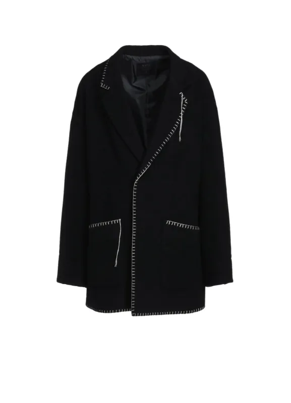 W/TOP MOSSA OVERSIZED JACKET WITH WITH BLANKET STITCH DESIGN sold by Yohji Yamamoto
