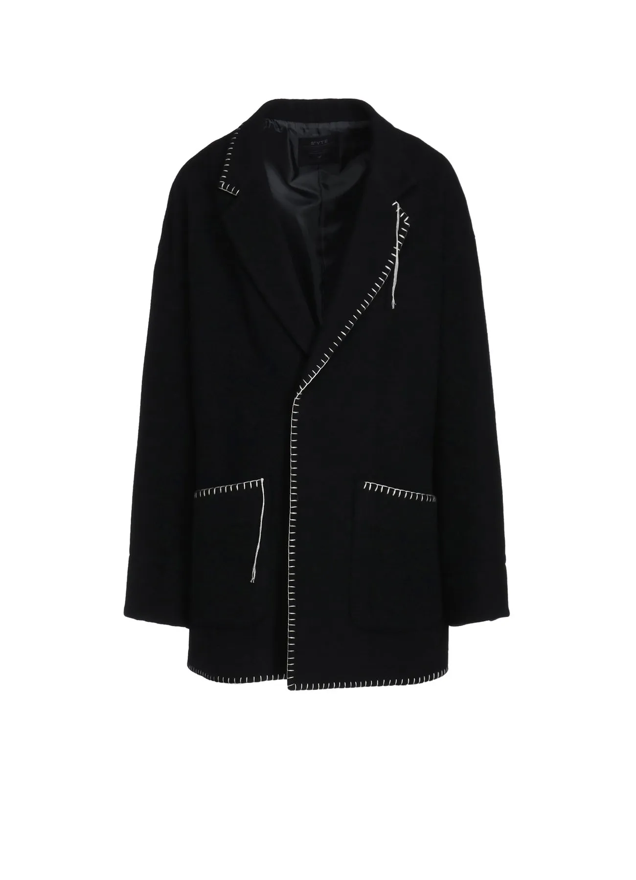 W/TOP MOSSA OVERSIZED JACKET WITH WITH BLANKET STITCH DESIGN sold by Yohji Yamamoto