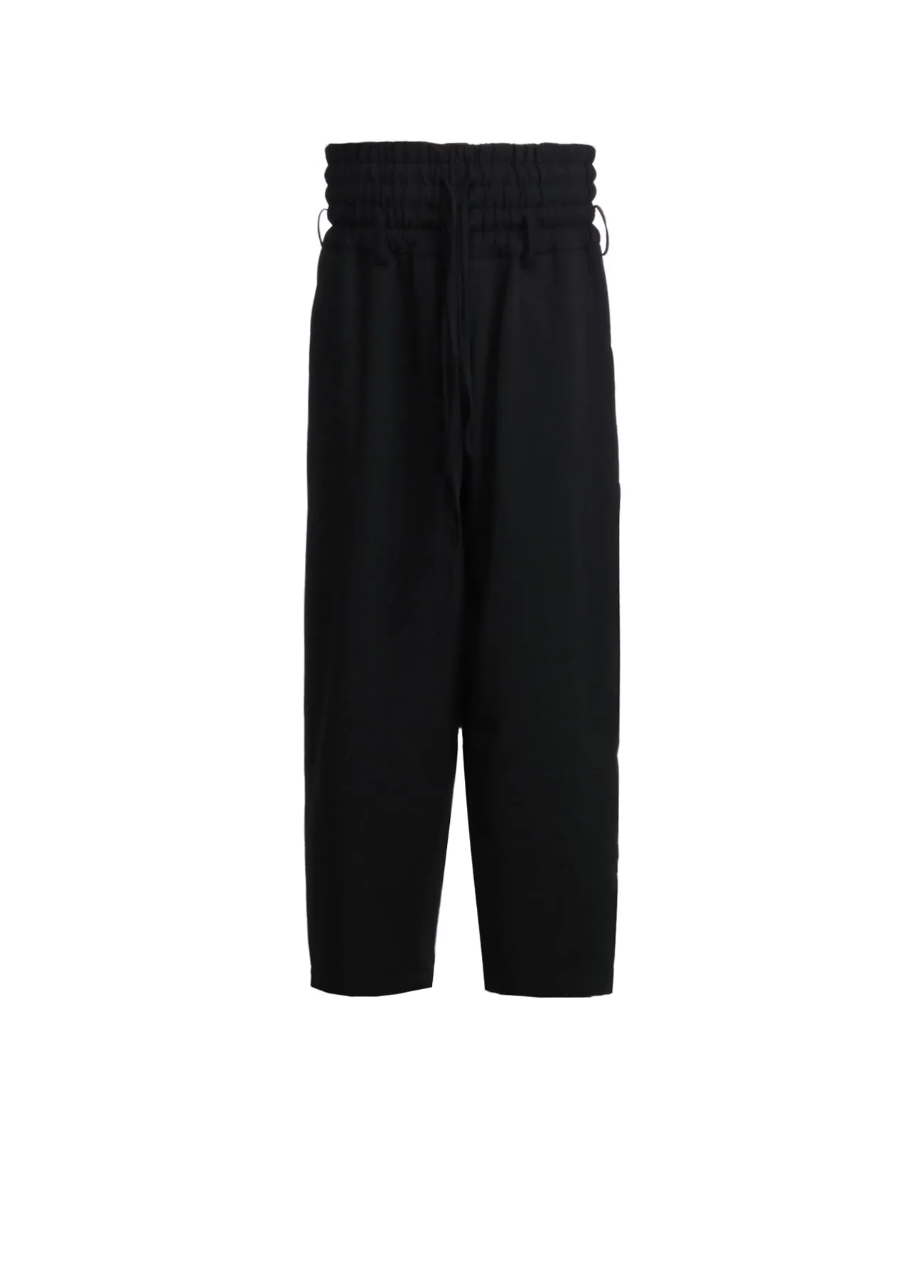 PE/RAYON GABARDINE STRETCH SHIRRING AND LACES WAIST PANTS sold by Yohji Yamamoto