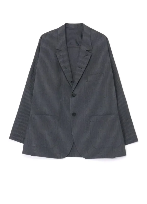 STRIPED RAGLAN SLEEVE JACKET WITH RIBBED CUFFS sold by Yohji Yamamoto