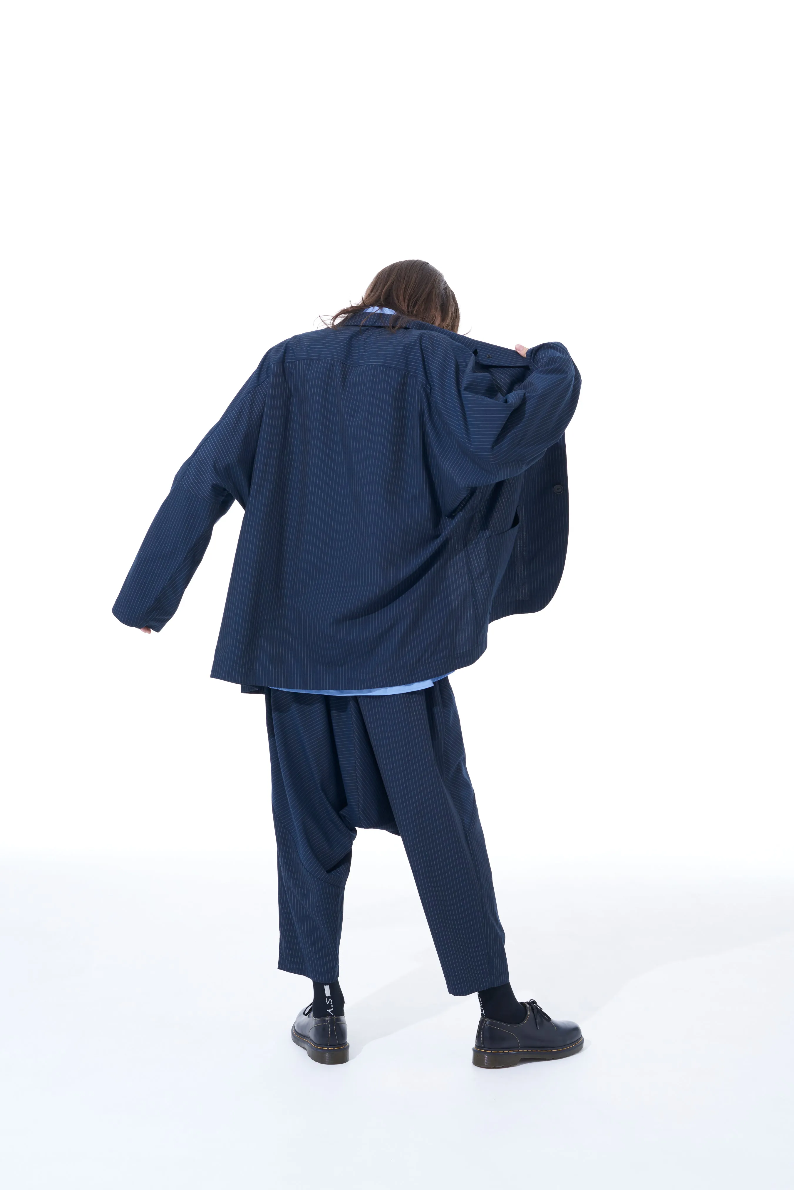 STRIPED SAROUEL PANTS WITH MANY GRAFTS sold by Yohji Yamamoto product image thumbnail 4