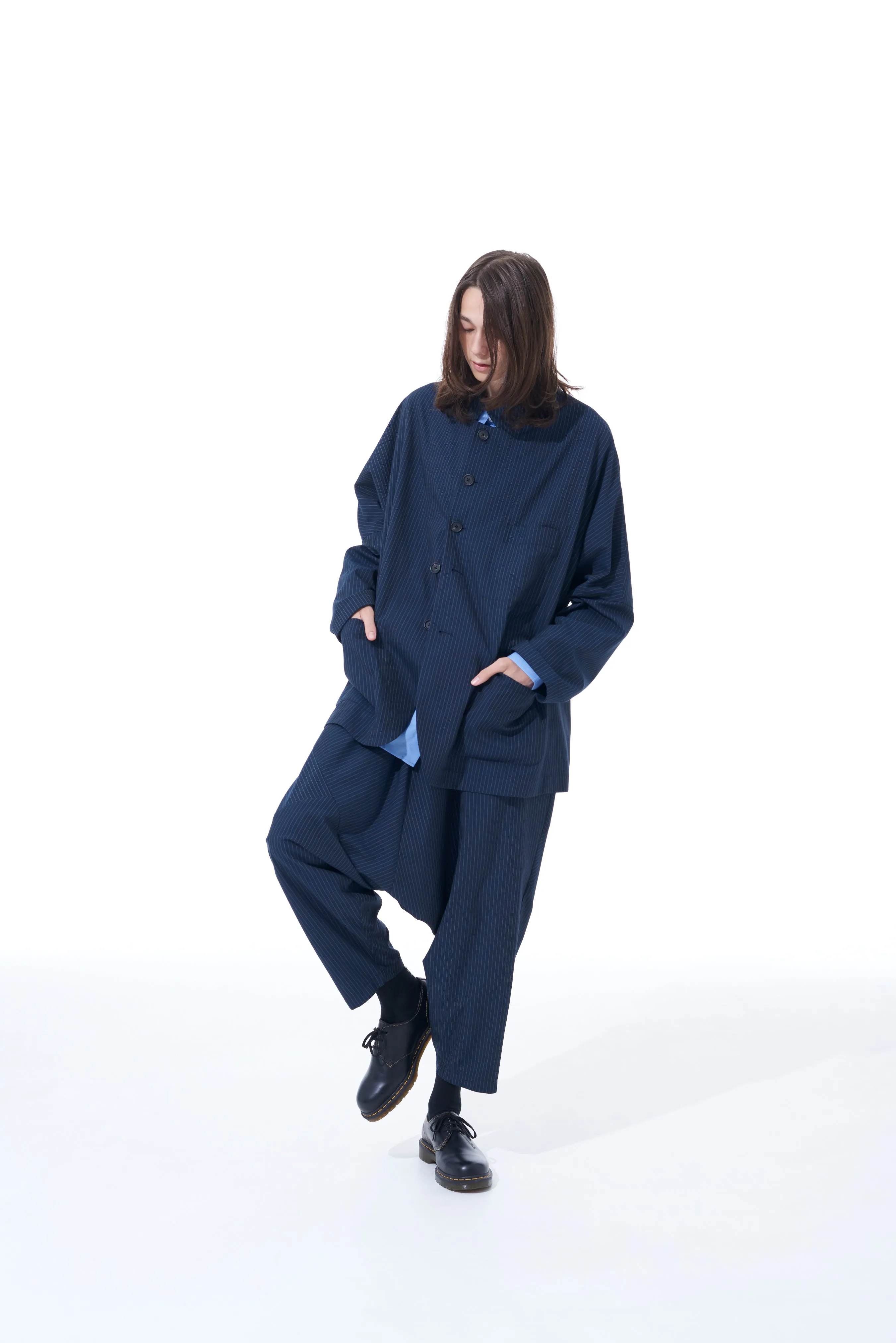 STRIPED SAROUEL PANTS WITH MANY GRAFTS sold by Yohji Yamamoto product image thumbnail 5