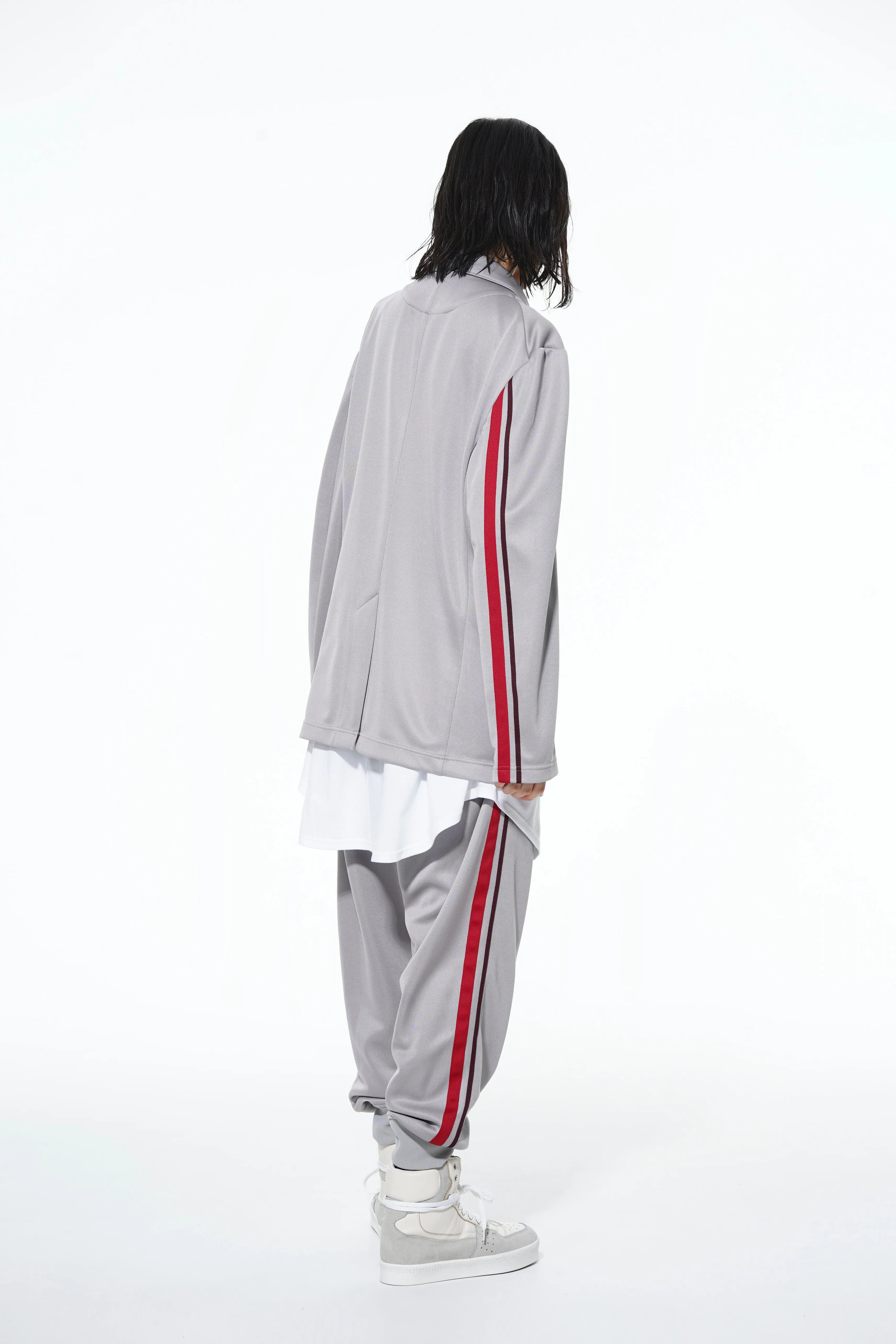 PE/SMOOTH JERSEY GEOMETRIC PATTERN EMBROIDERY SIDE TAPE LINE SAROUEL RIB PANTS sold by Yohji Yamamoto product image thumbnail 5