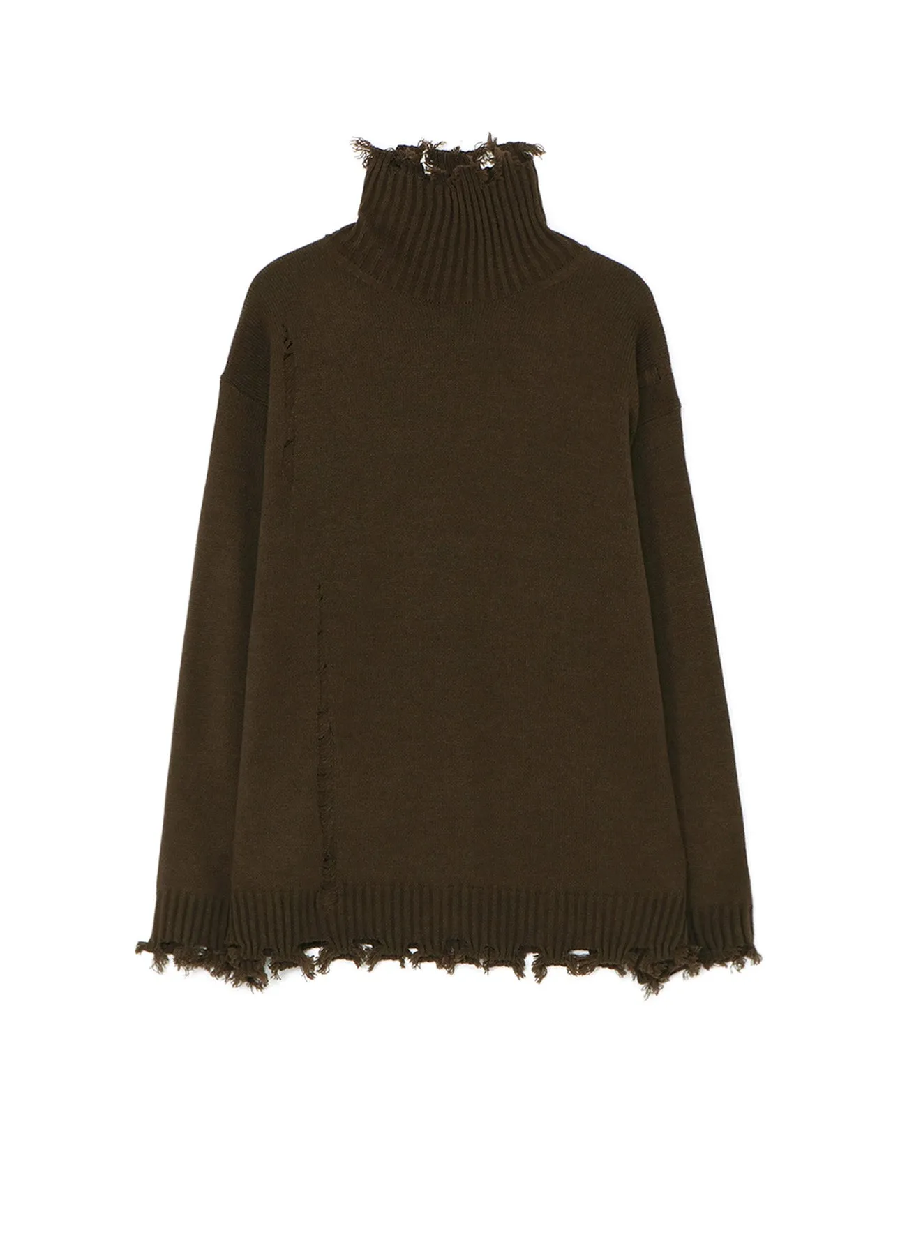 7G BULKY WOOL DAMAGE TURTLE PULLOVER sold by Yohji Yamamoto