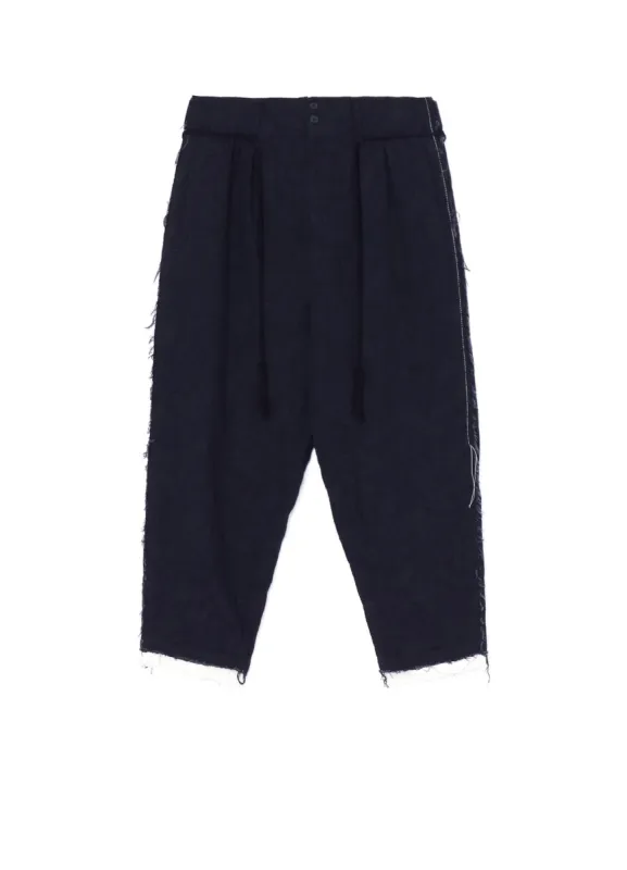 PAISLEY PATTERN JACQUARD CUT-OUT DESIGN TASSEL STRING 2-TUCK PANTS sold by Yohji Yamamoto