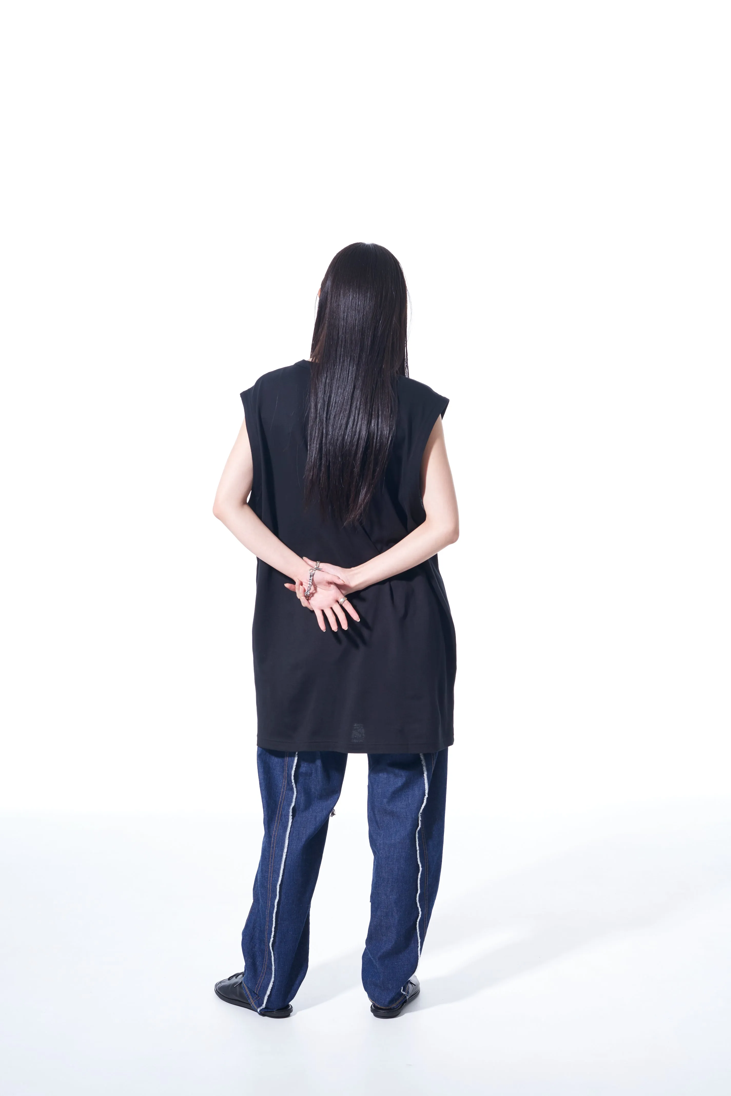 8OZ DENIM PANTS WITH RIPPED LINE DETAIL sold by Yohji Yamamoto product image thumbnail 5