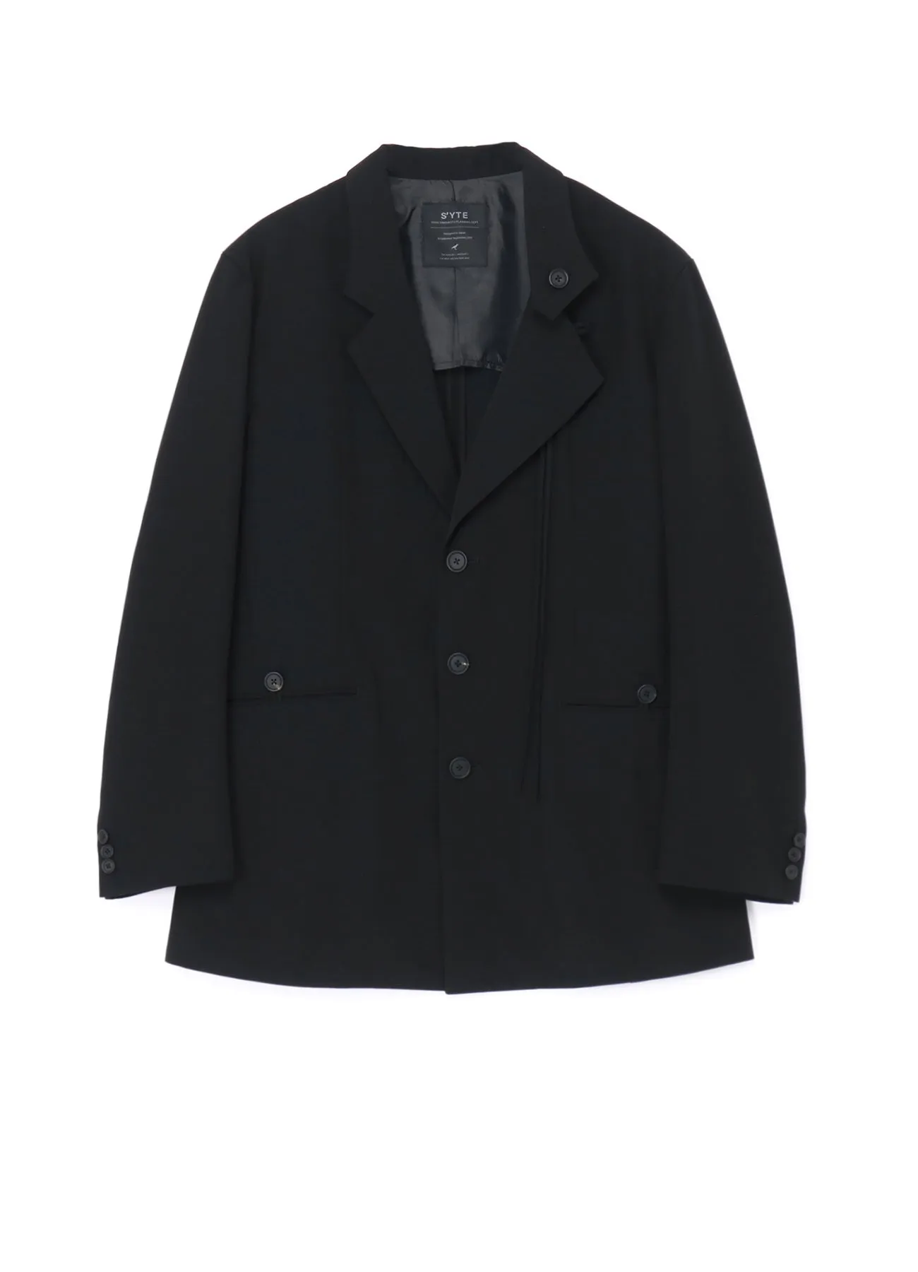 POLYESTER GABARDINE CORD TIE JACKET sold by Yohji Yamamoto