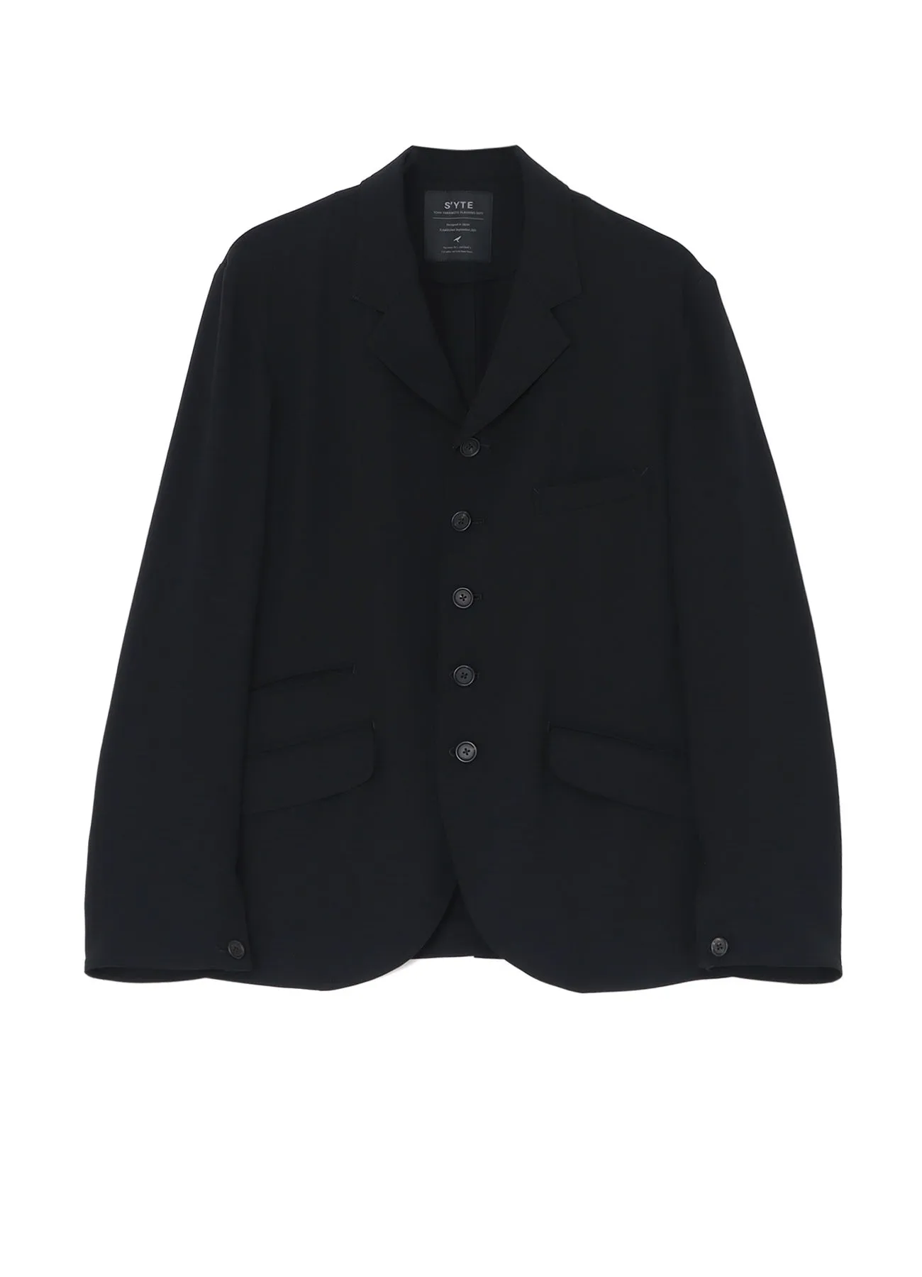 POLYESTER WASHER TWILL JACKET WITH DOUBLE PIPING POCKET sold by Yohji Yamamoto