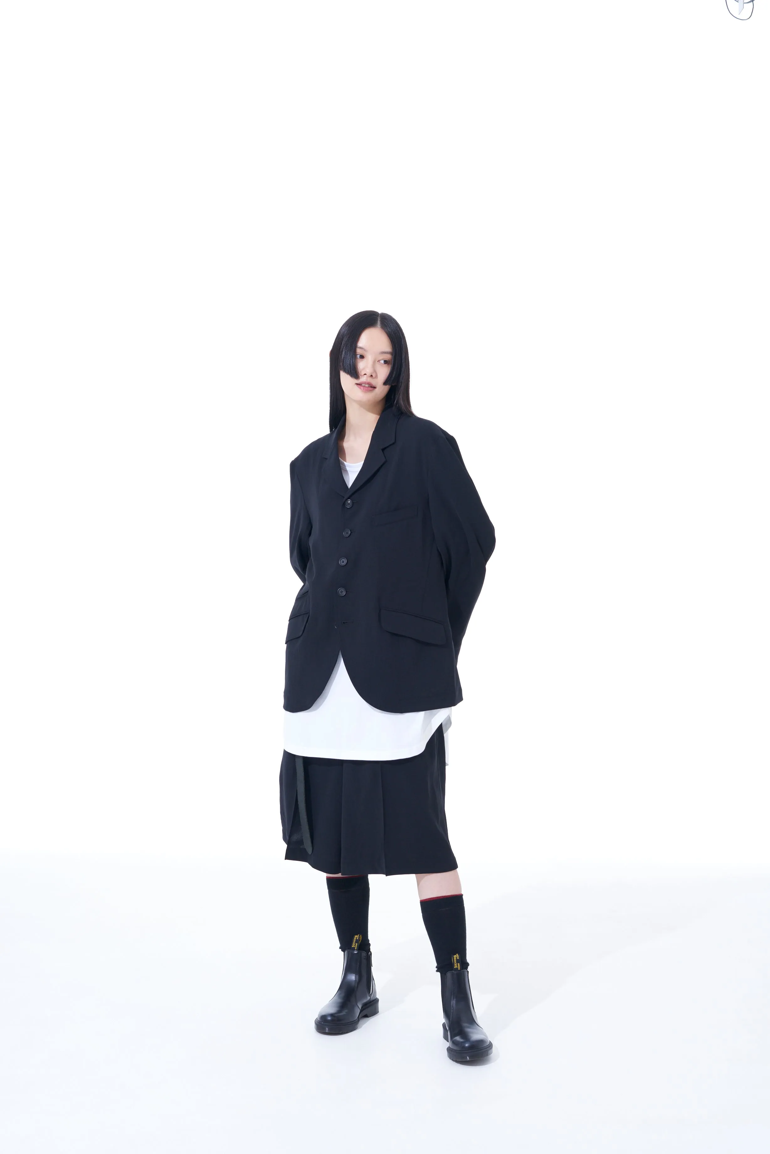 POLYESTER WASHER TWILL JACKET WITH DOUBLE PIPING POCKET sold by Yohji Yamamoto product image thumbnail 2