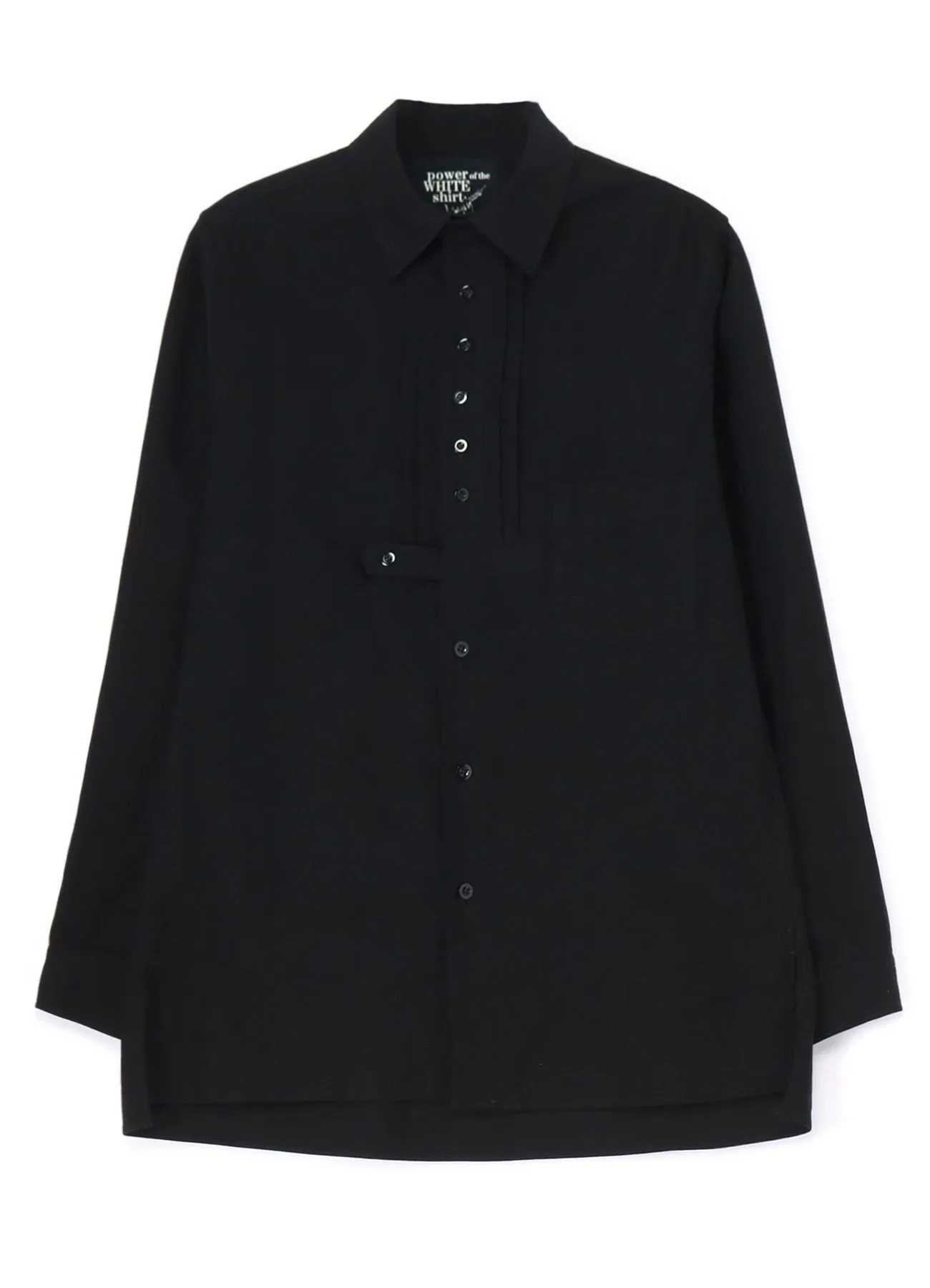 COTTON TWILL FRONT PLEATED DETAIL SHIRT sold by Yohji Yamamoto product image thumbnail 2