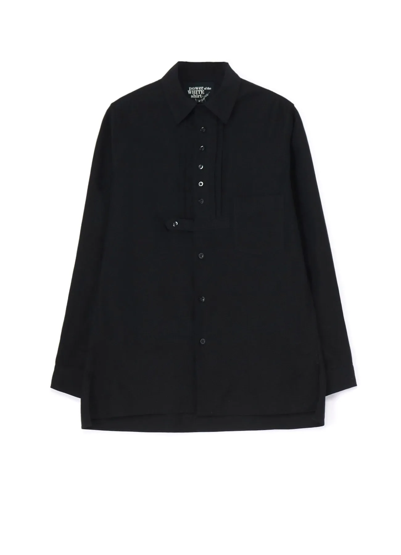 COTTON TWILL FRONT PLEATED DETAIL SHIRT sold by Yohji Yamamoto
