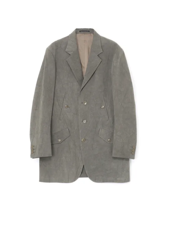 COTTON LINEN SULFIDED OZONE JACKET WITH 4POCKETS AND DOUBLE STITCH sold by Yohji Yamamoto