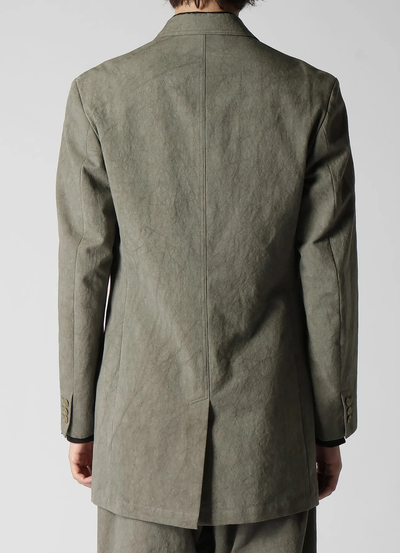 COTTON LINEN SULFIDED OZONE JACKET WITH 4POCKETS AND DOUBLE STITCH sold by Yohji Yamamoto product image thumbnail 5