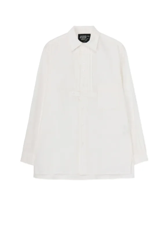 COTTON TWILL FRONT PLEATED DETAIL SHIRT sold by Yohji Yamamoto