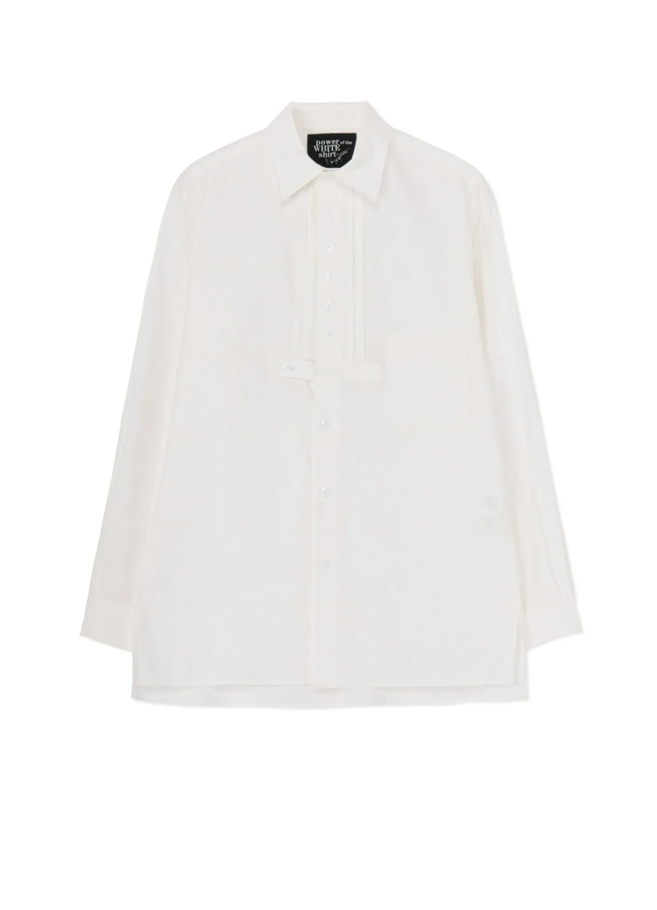 COTTON TWILL FRONT PLEATED DETAIL SHIRT sold by Yohji Yamamoto