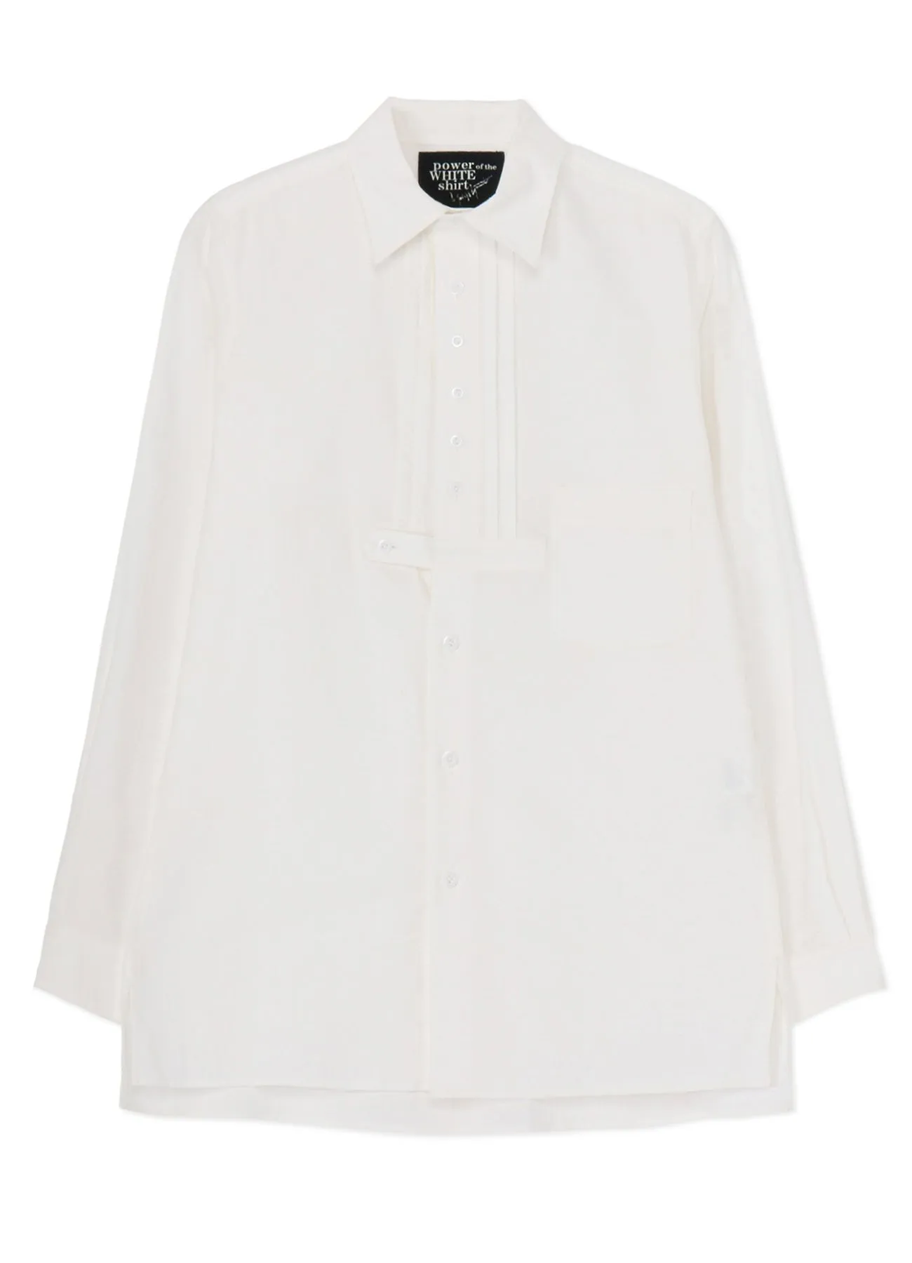 COTTON TWILL FRONT PLEATED DETAIL SHIRT sold by Yohji Yamamoto product image thumbnail 2