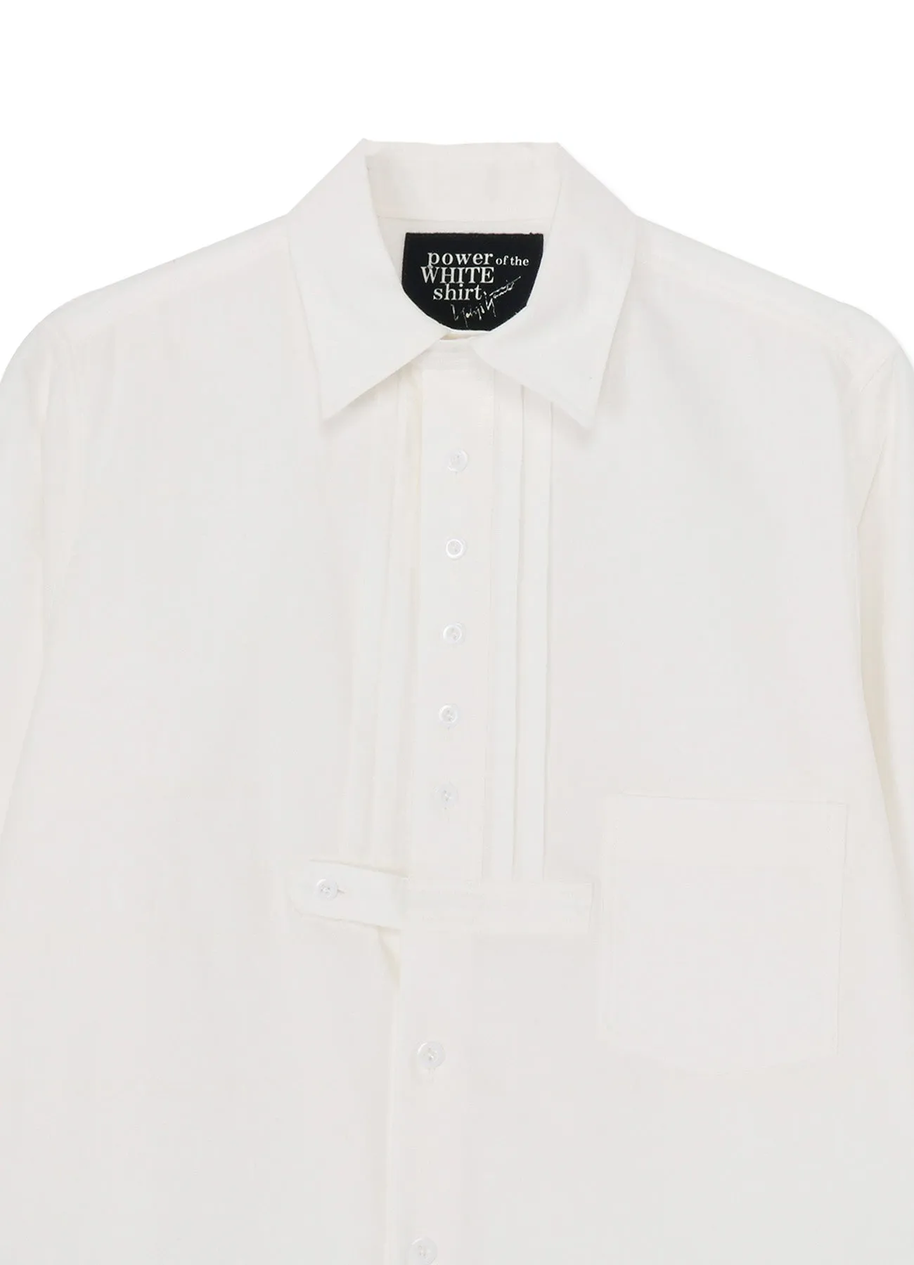 COTTON TWILL FRONT PLEATED DETAIL SHIRT sold by Yohji Yamamoto product image thumbnail 4
