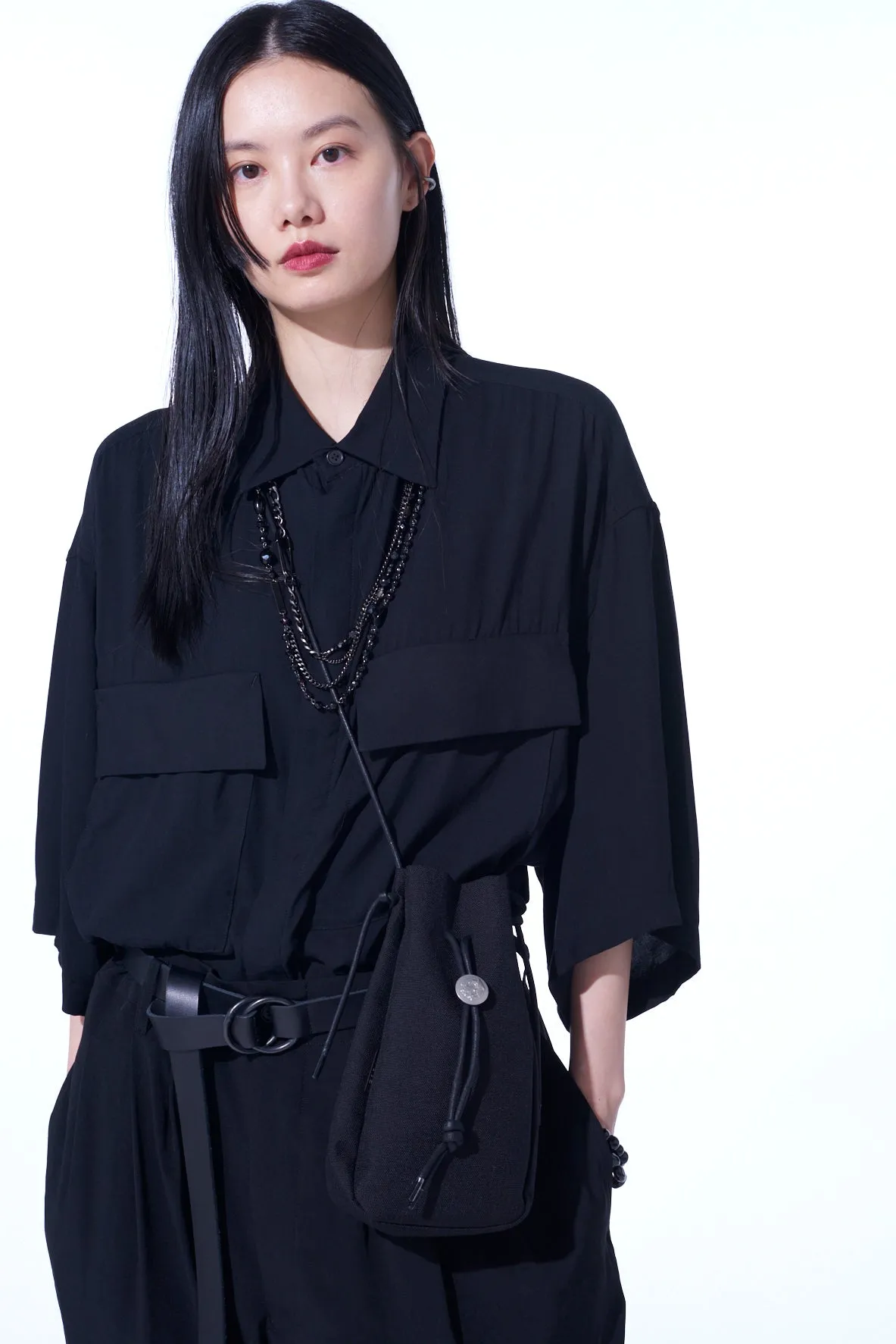 CONCHO DRAWSTRING SHOULDER BAG sold by Yohji Yamamoto product image thumbnail 3