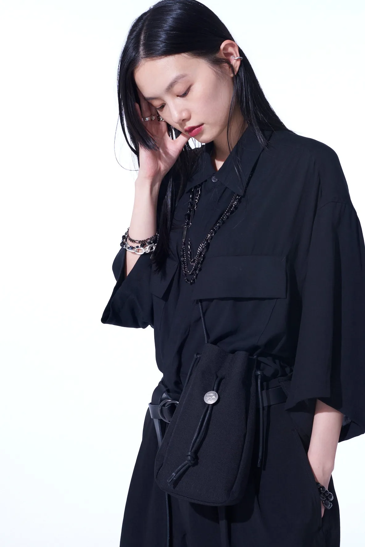 CONCHO DRAWSTRING SHOULDER BAG sold by Yohji Yamamoto product image thumbnail 4