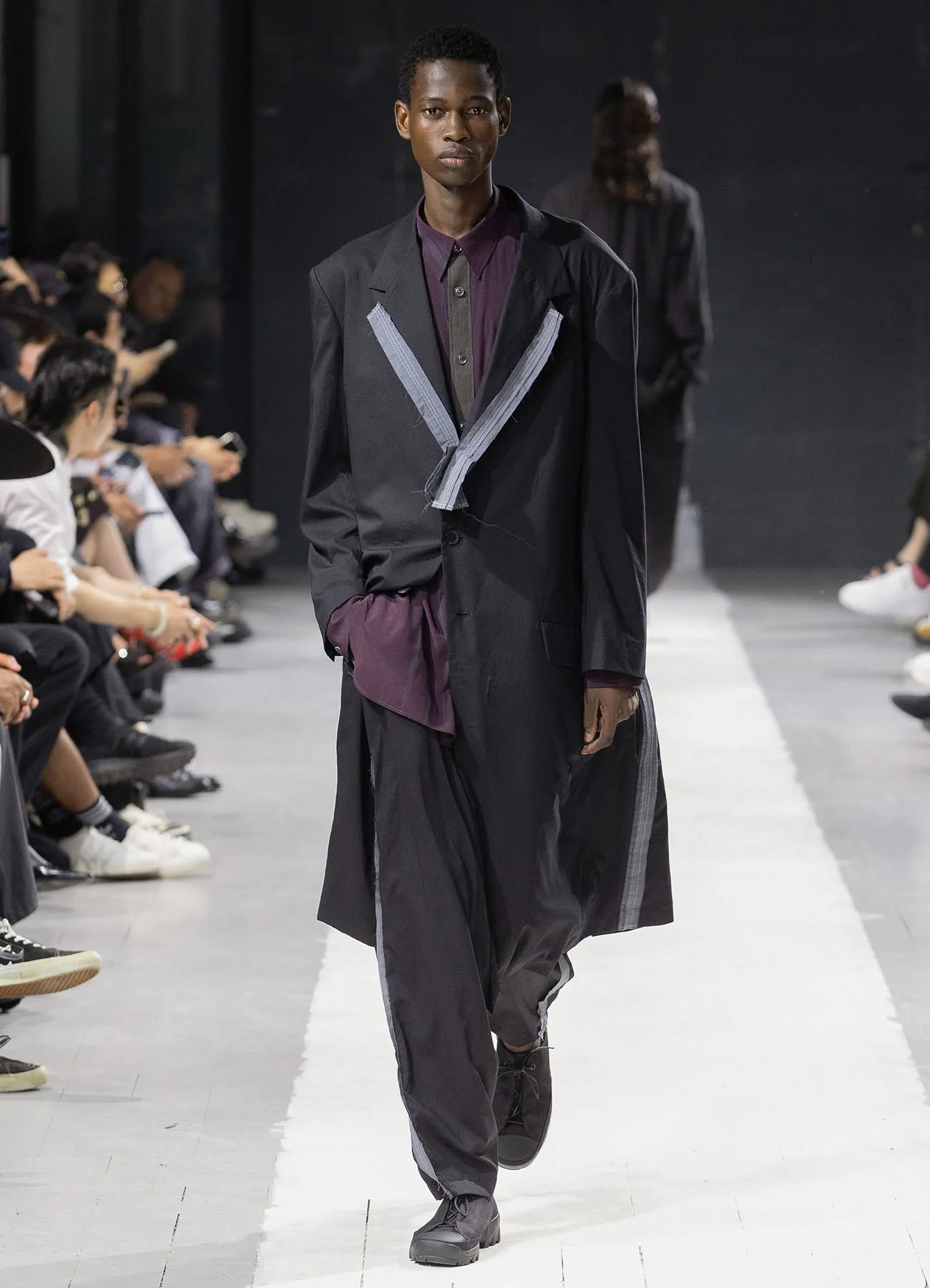 COTTON LYOCELL BROAD SUSPENDER PANTS WITH DECORATIVE CLOTH IN SIDE sold by Yohji Yamamoto product image thumbnail 2