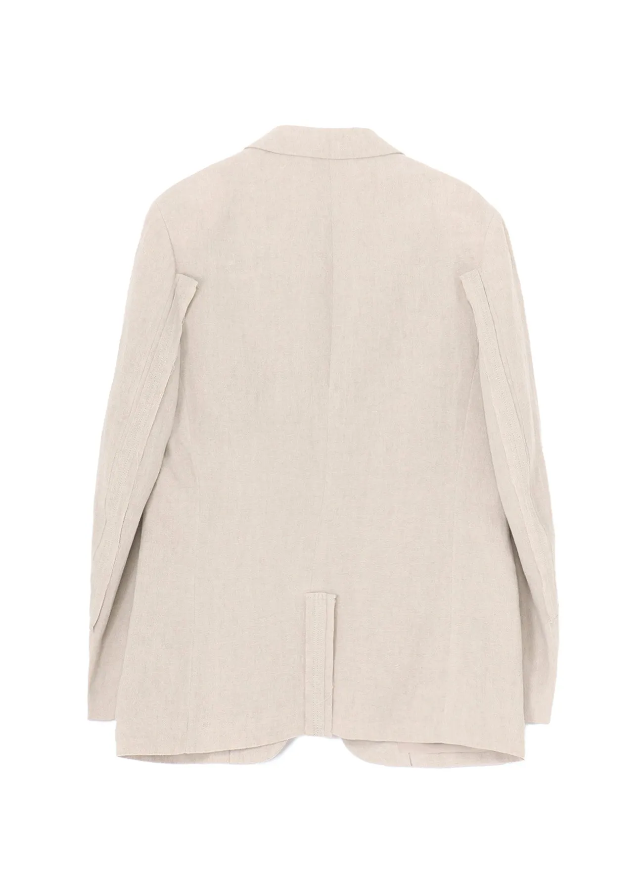 40 LINEN 3-BUTTONS JACKET WITH DECORATIVE CLOTH sold by Yohji Yamamoto product image thumbnail 3