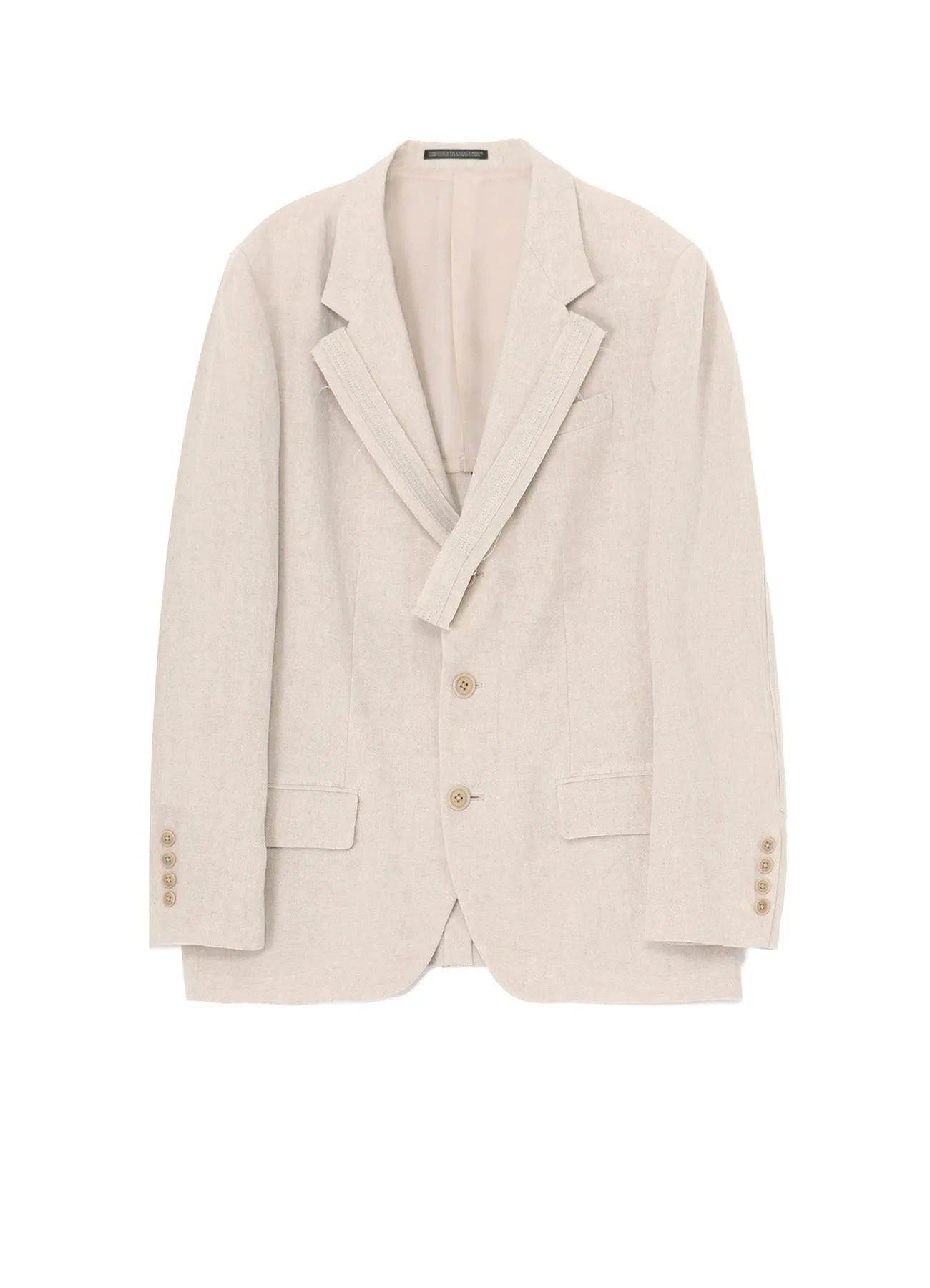 40 LINEN 3-BUTTONS JACKET WITH DECORATIVE CLOTH sold by Yohji Yamamoto