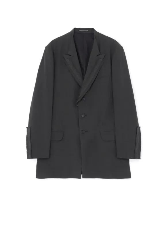 COTTON LINEN POPLIN JACKET WITH DECORATIVE CLOTH made by Yohji Yamamoto