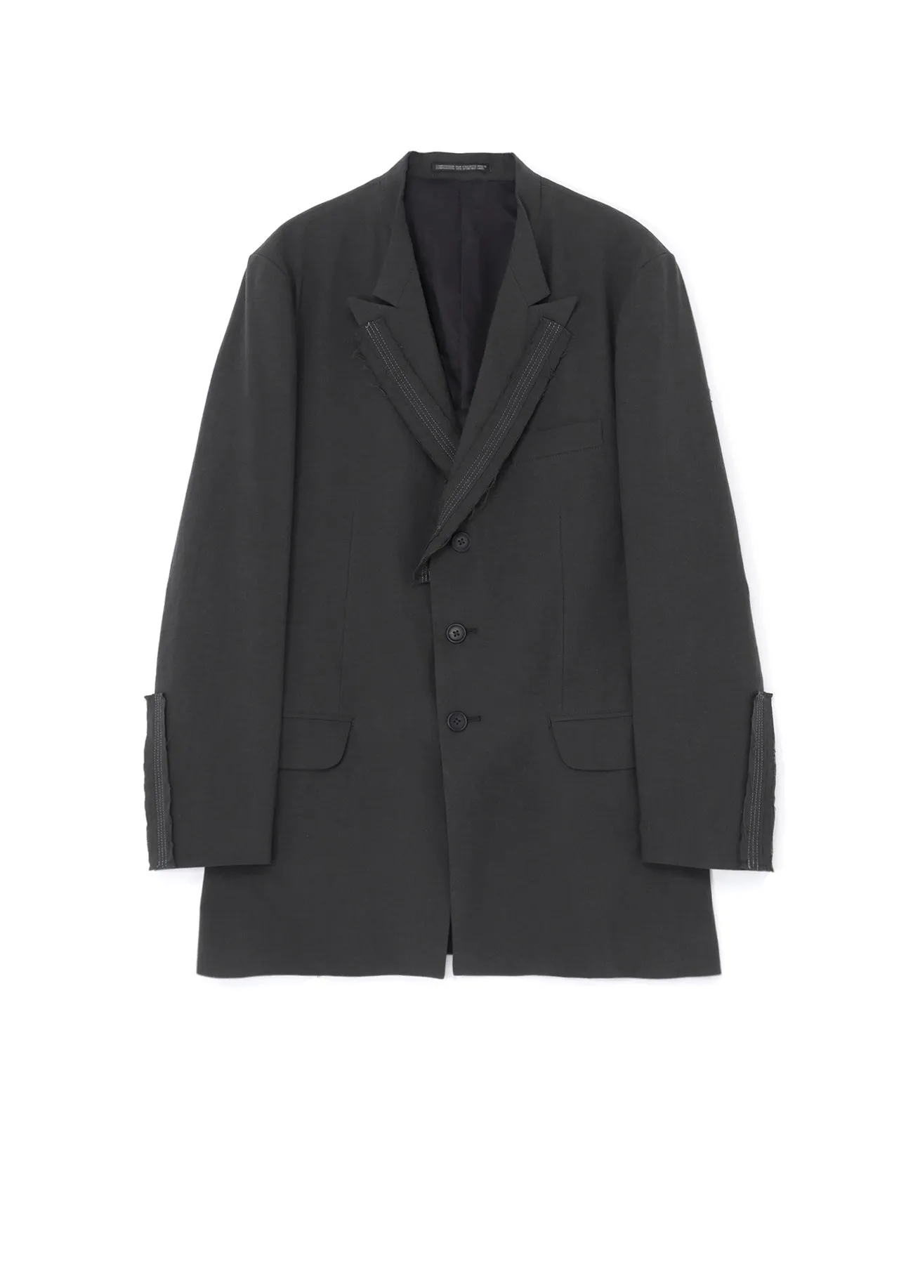 COTTON LINEN POPLIN JACKET WITH DECORATIVE CLOTH sold by Yohji Yamamoto