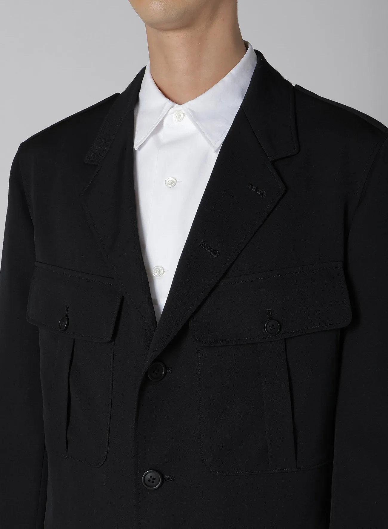 GABARDINE ACTION PLEATS JACKET sold by Yohji Yamamoto product image thumbnail 3