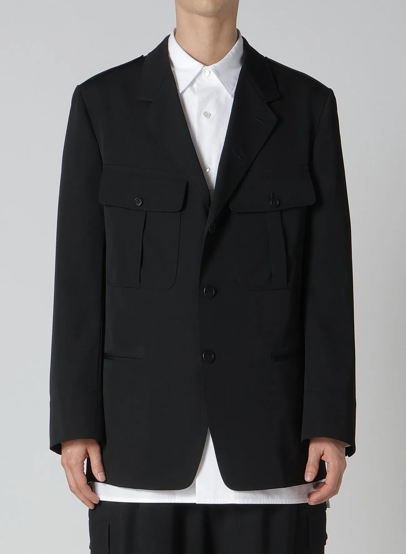 GABARDINE ACTION PLEATS JACKET sold by Yohji Yamamoto product image thumbnail 2