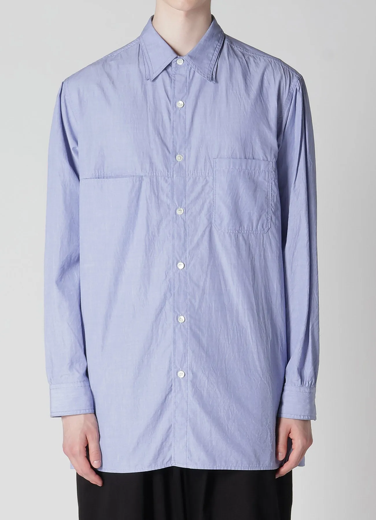 CHAIN STITCHED SHIRT WITH DOUBLE COLLAR sold by Yohji Yamamoto product image thumbnail 4