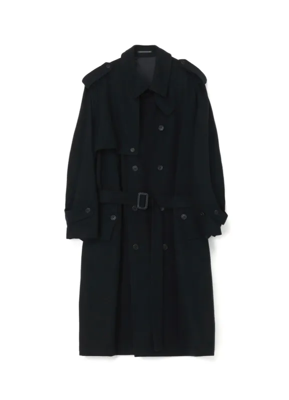 WOOL / NYLON FLANNEL TRENCH COAT made by Yohji Yamamoto