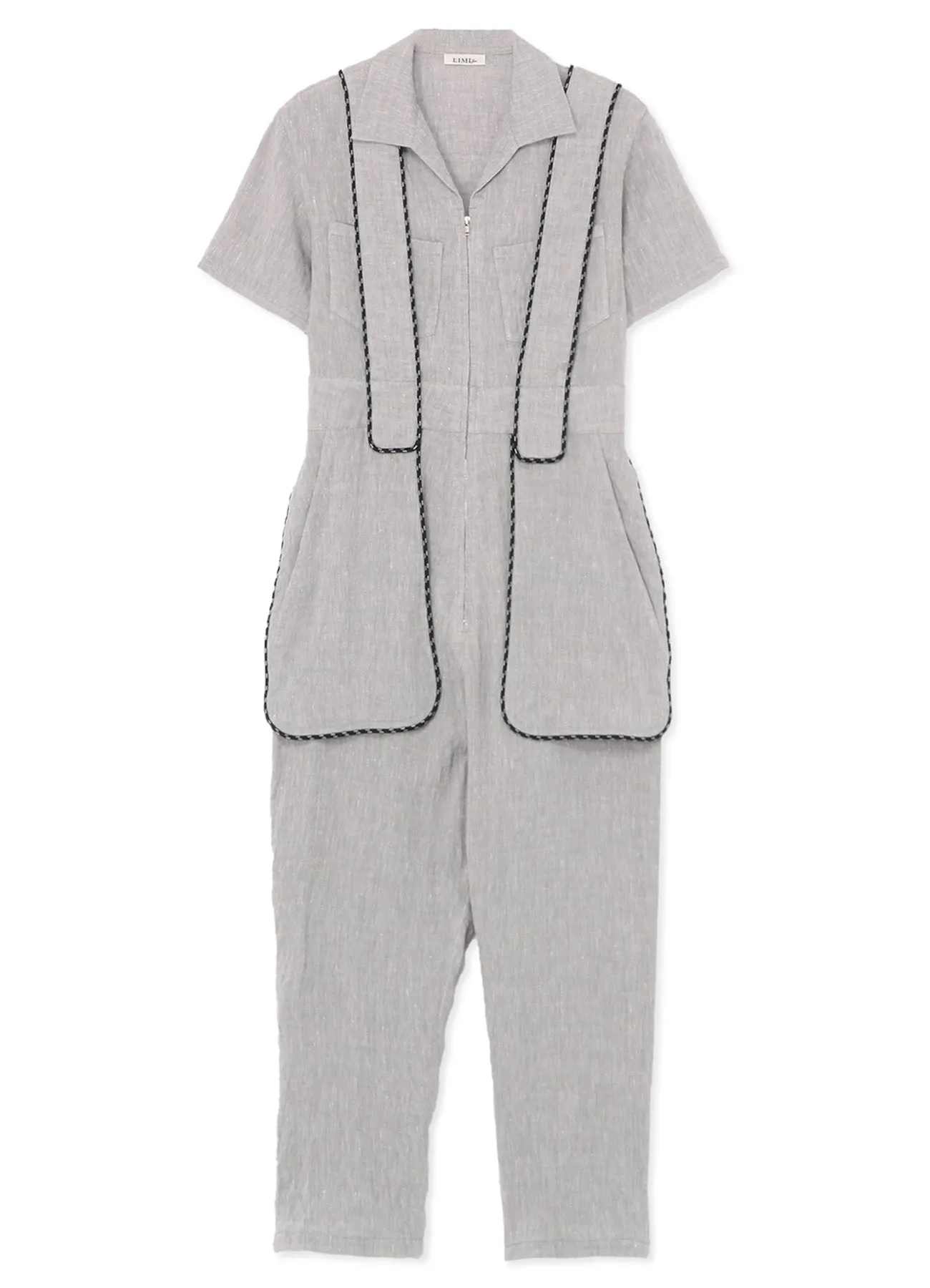 BREATHABLE LINEN/RAYON JUMPSUIT WITH MULTIPLE POCKETS sold by Yohji Yamamoto product image thumbnail 2