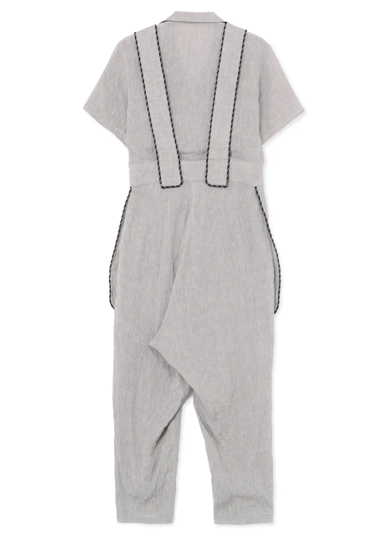 BREATHABLE LINEN/RAYON JUMPSUIT WITH MULTIPLE POCKETS sold by Yohji Yamamoto product image thumbnail 3