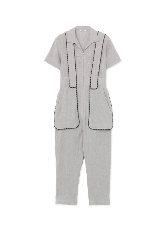 BREATHABLE LINEN/RAYON JUMPSUIT WITH MULTIPLE POCKETS sold by Yohji Yamamoto