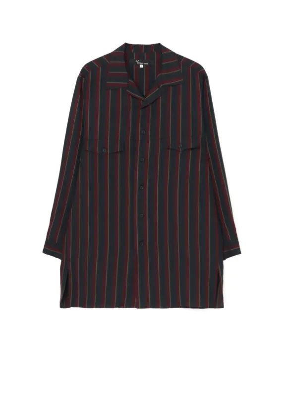 CUPRA STRIPE PIGMENT BLOUSE WITH FLAP POCKET sold by Yohji Yamamoto