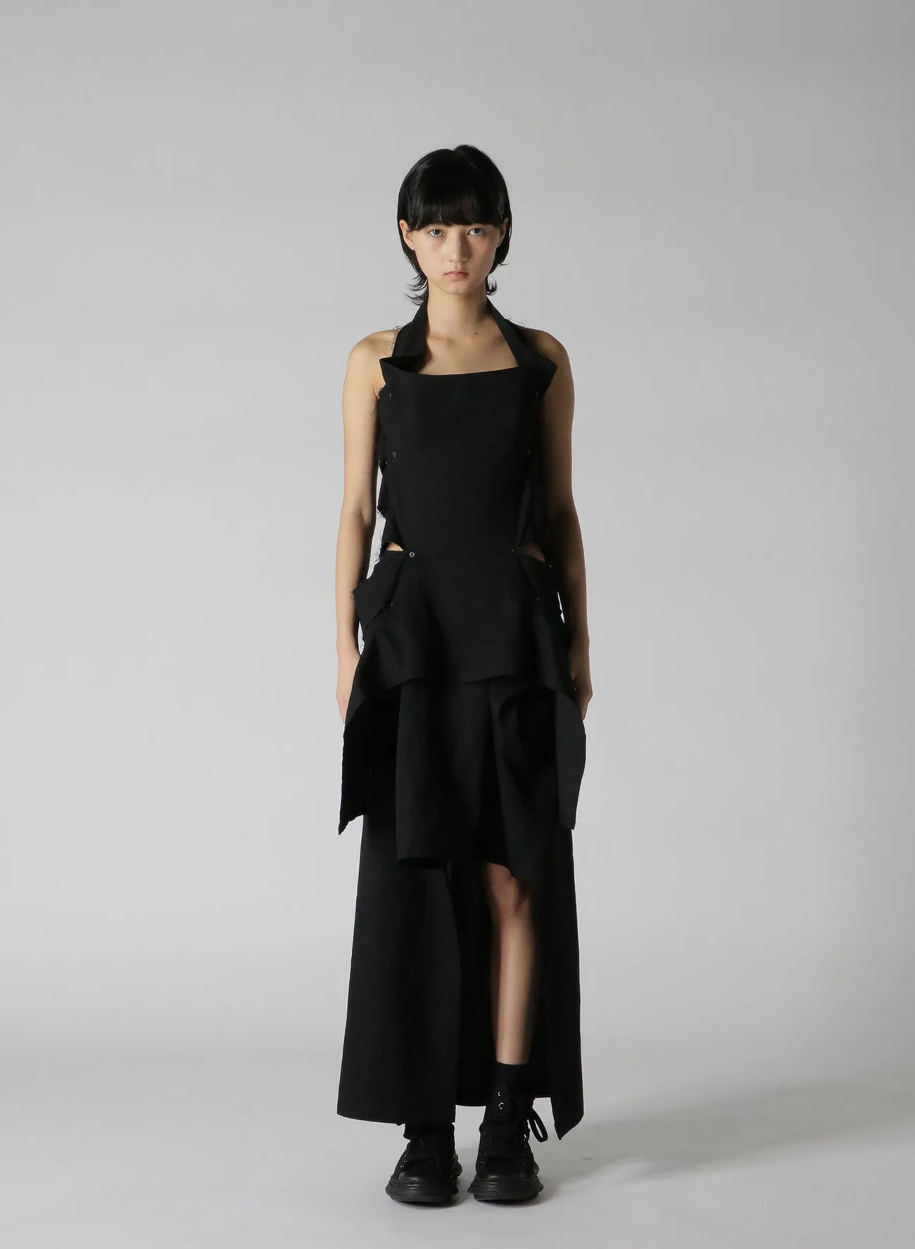 LIGHT DENIM HALTERNECK DRESS sold by Yohji Yamamoto product image thumbnail 5