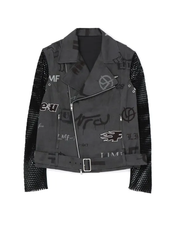 GRAFFITI PRINT BIKER JACKET made by Yohji Yamamoto